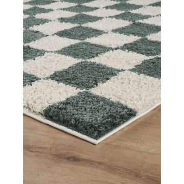 Chester Check CHS01 Jade Green Runner-Desire Rugs-Rug Love - The Most Loved Rug Store